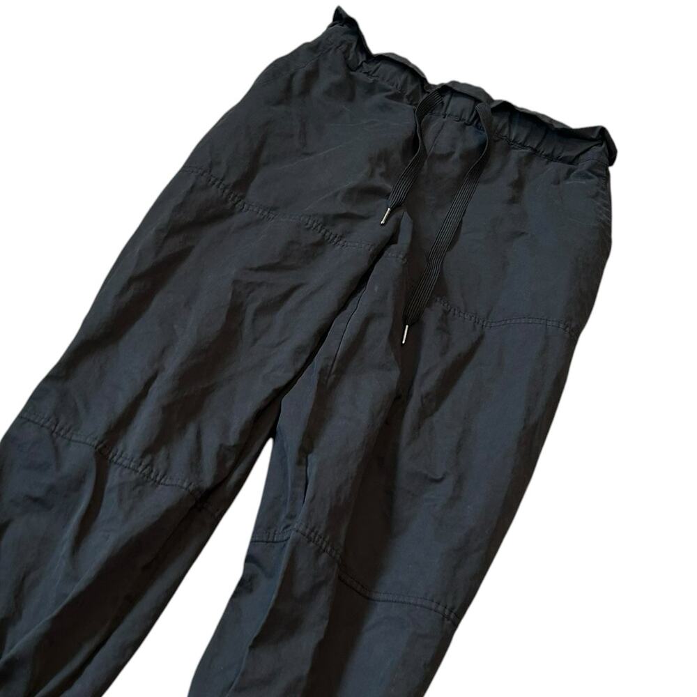 Urban Outfitters Black Ruffle Waist Joggers Sz M Clean Girl Minimalist - Picture 4 of 16